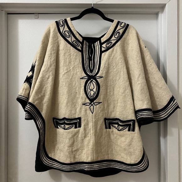 Vintage Embroidered Wool Cape - Picture 1 of 3